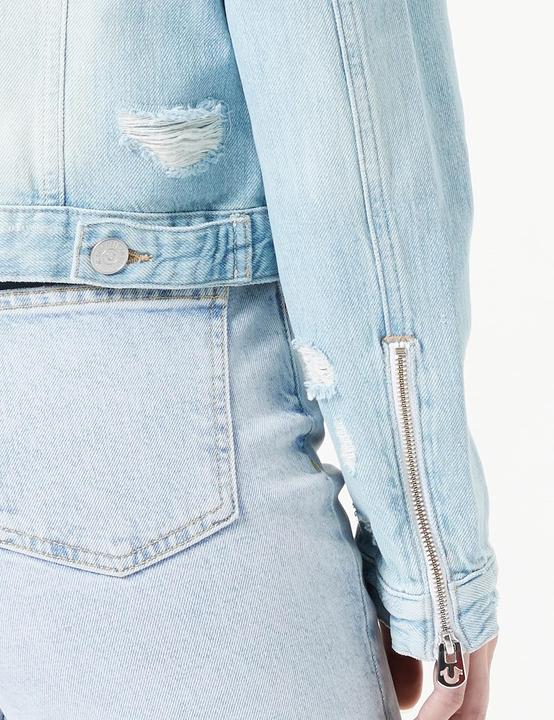 Actual product image True Religion Destroyed Wash Denim Jacket (XS)