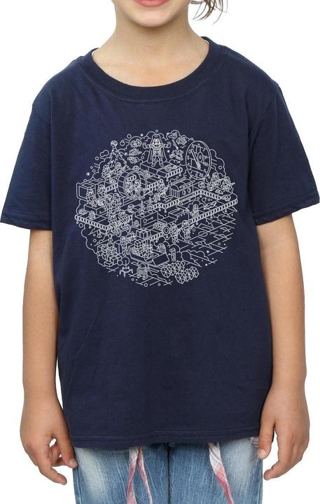 Actual product image Star Wars Girls Christmas Death Star Cotton T-Shirt (152, 158)