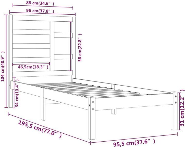 Produktbild vidaXL Gerty (90 x 190 cm)