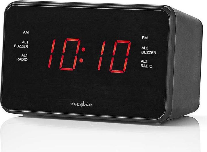 Image du produit Nedis Radio-réveil numérique avec écran LED (0,9 pouce) FM