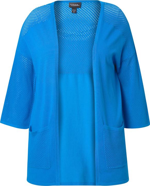 Produktbild Ulla Popken Jersey-Jacke, Mesh, Oversized, V-Ausschnitt, 3/4-Arm (62)