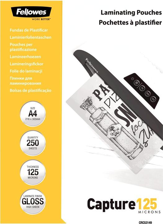 Productafbeelding Fellowes Vang 125 (A4, 250 Stuk, 125 µm)