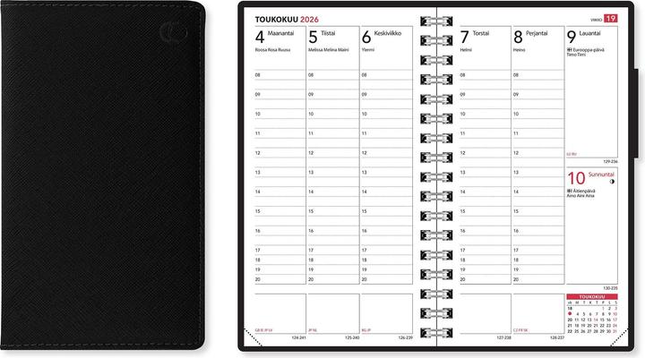 Actual product image RCK 2026 Calendar, black (87 x 153 mm, 1 week / 1 page)