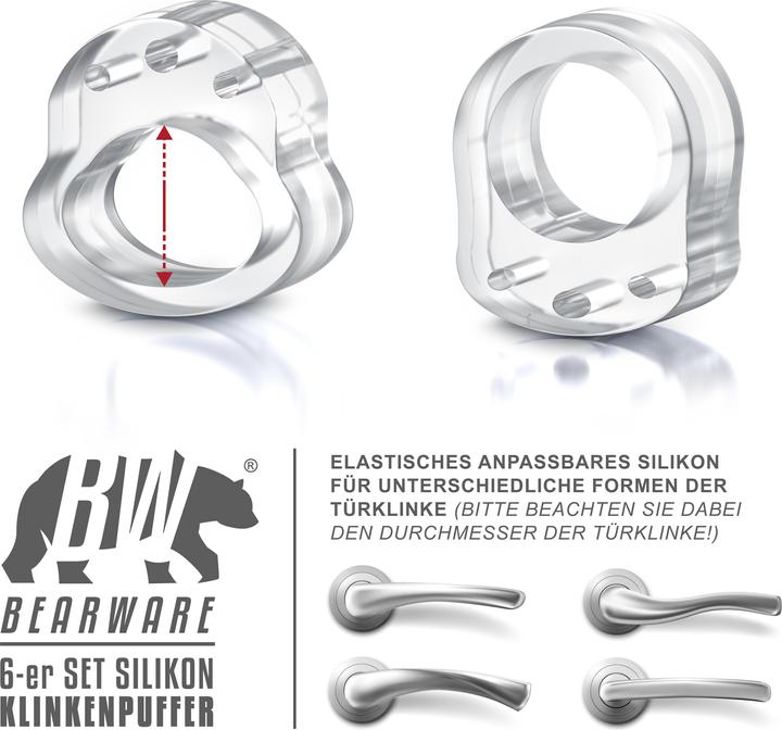 Produktbild Bearware Türklinkenpuffer (6 Stück, Ø 2.5 x 3.2 cm)