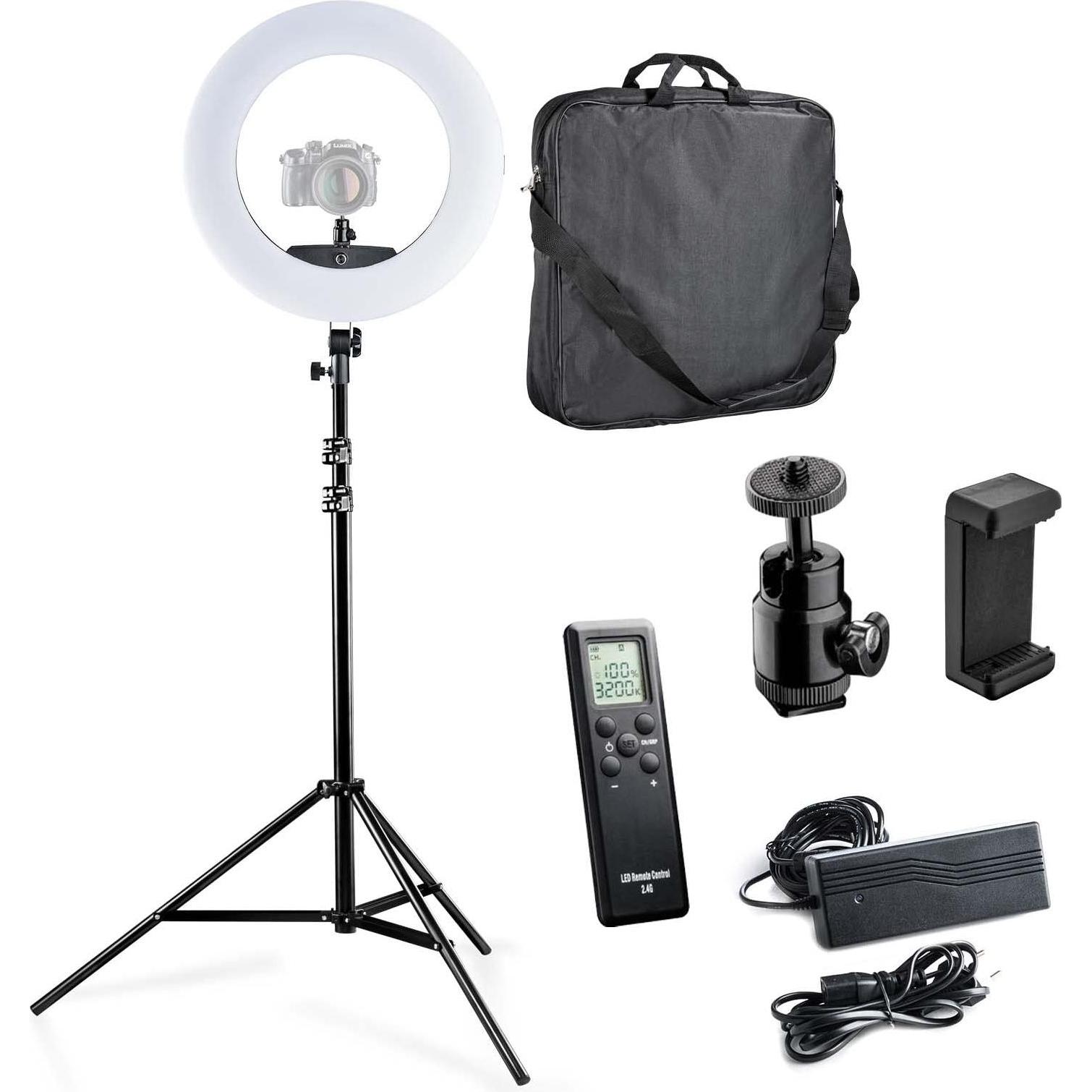 Walimex Medow 960 Pro Set (Ringleuchte), Dauerlicht, Schwarz, Weiss
