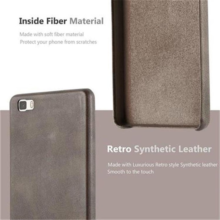 Actual product image Cadorabo Hard cover faux leather with texture (Huawei P8 Lite)