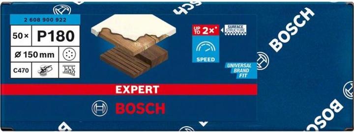 Productafbeelding Bosch Professional Zubehör Expert C470 Schuurpapier met 6 gaten voor excentrische schuurmachine, 150 mm, G 180, 50 stuks. (180)
