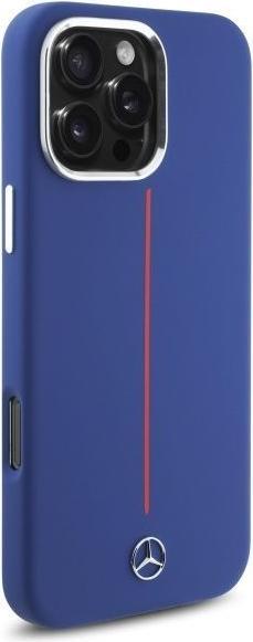 Immagine prodotto Mercedes MEHMP16X23SUMRV iPhone 16 Pro Max 6.9" granatowy/navy hardcase Silicone Red Stripe MagSa (Apple iPhone 16 Pro Max)
