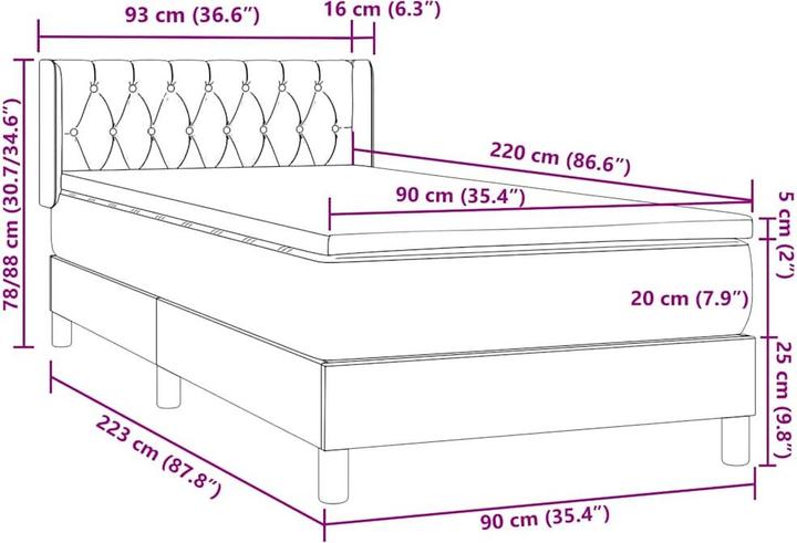 Produktbild vidaXL Carey (90 x 220 cm)