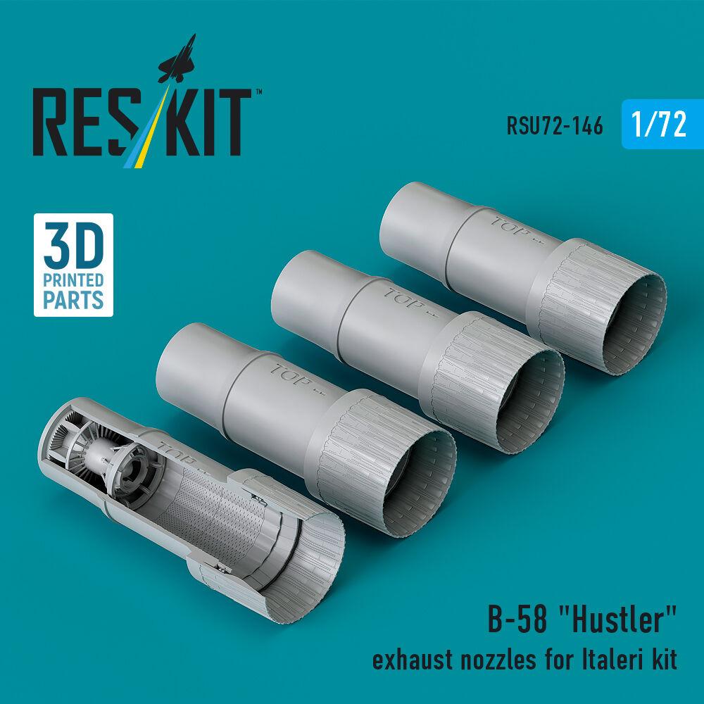 ResKit B-58 Hustler exhaust nozzles for Italeri kit (3D Printed)