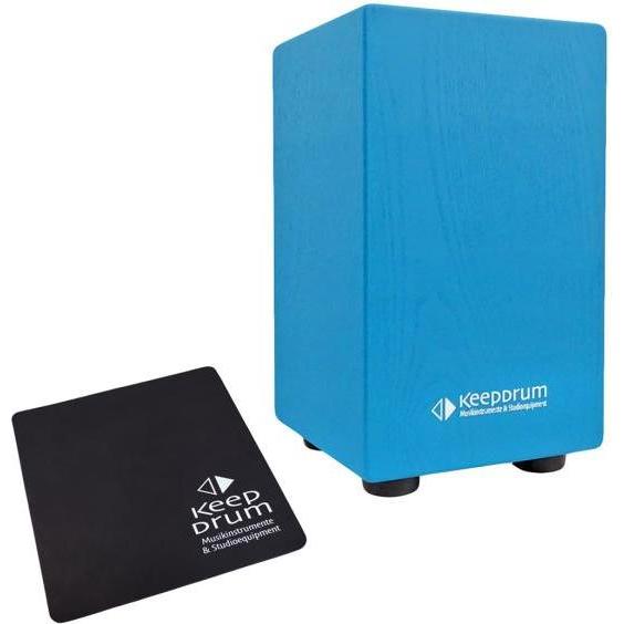 keepdrum DC1M BL Junior Cajon Blau mit Sitz-Pad (Cajon), Perkussion, Blau