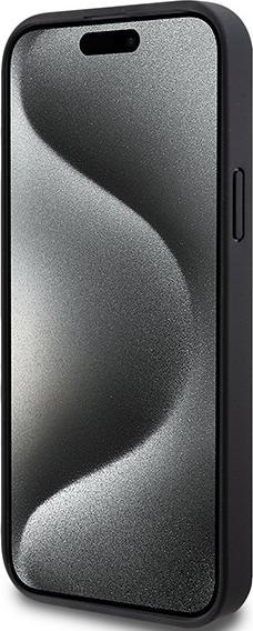 Produktbild DKNY DKHMP15SPSHRPSK iPhone 15 / 14 / 13 6.1" czarny/black hardcase Leather Pattern Metal Logo MagSa (Apple iPhone 15)