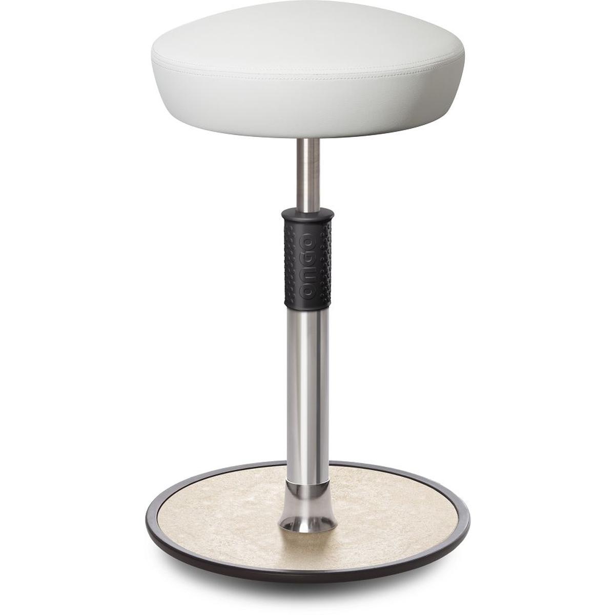 Ongo, Bürostuhl, Sitz- Stehhocker Free Tall Hutsitz skai Kunstleder Weiss chrom /cremeweiss