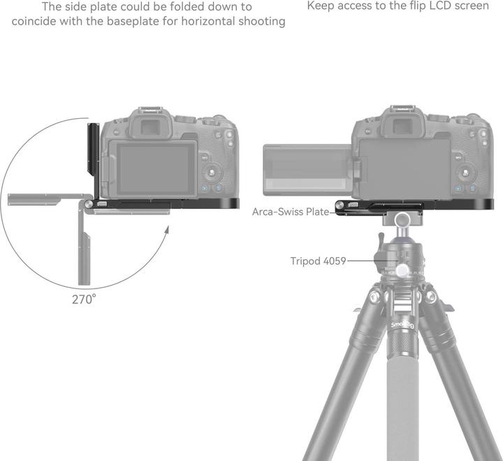 Immagine prodotto SmallRig 4211 Staffa a L pieghevole per Canon EOS R8 (Gabbietta)