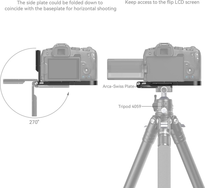 Actual product image SmallRig 4211 Foldable L Bracket for Canon EOS R8 (Cage)