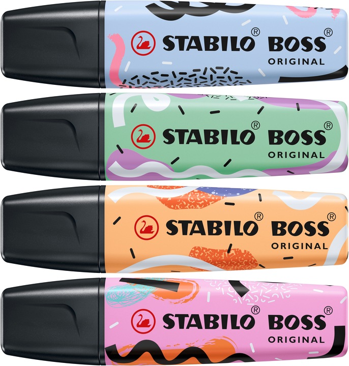 Image du produit STABILO Boss Original (Menthe, fuchsia, Orange, Bleu, 5 mm, 4 x)