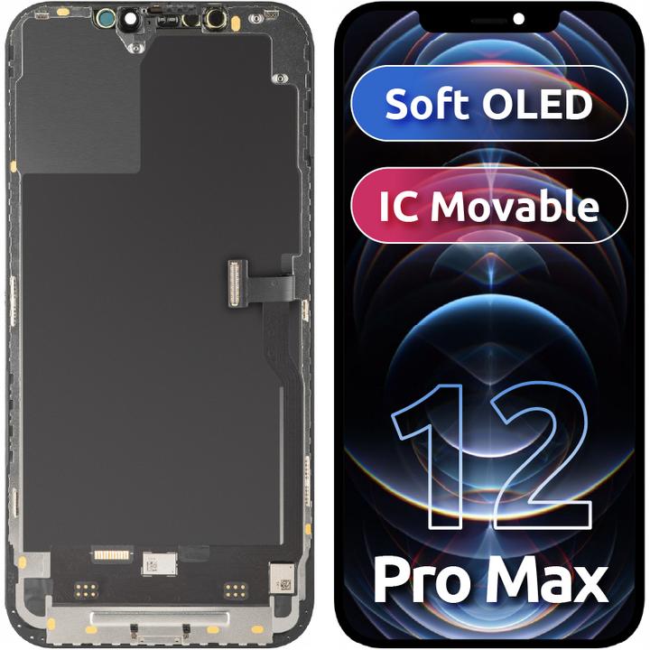 Produktbild MP Display Unit f?r iPhone 12 Pro Max, Soft OLED FHD IC Movable Version, Aftermarket, Black (Apple iPhone 12 Pro Max)