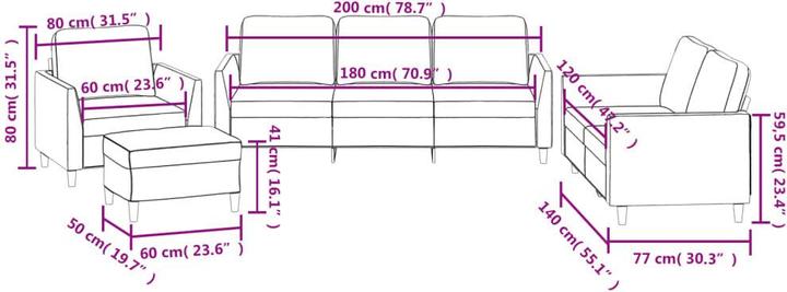 Immagine prodotto vidaXL Set divano 4 pezzi con cuscini cappuccino-marrone (2 posti, 3 posti)