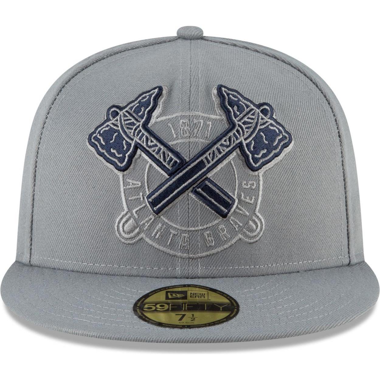 Thumbnail - New Era, Herren, Cap, 59Fifty Fitted Cap - STORM Atlanta Braves - 7 7/8, Grau, (7 7/8)
