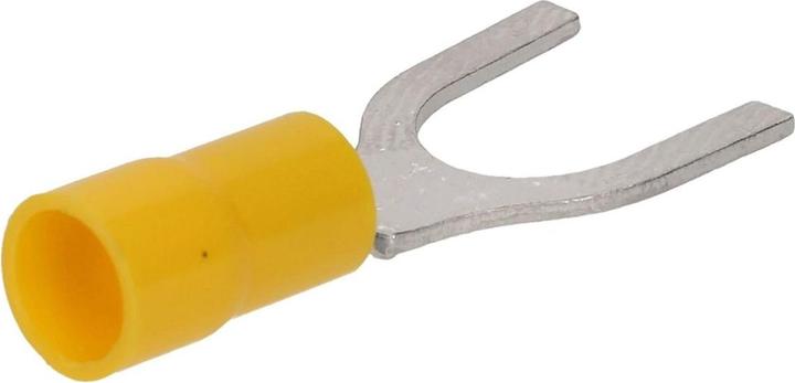 Actual product image Kalitec 100 pieces Cembre GF-U10 fork cable lugs insulated U10 yellow I Industrial quality