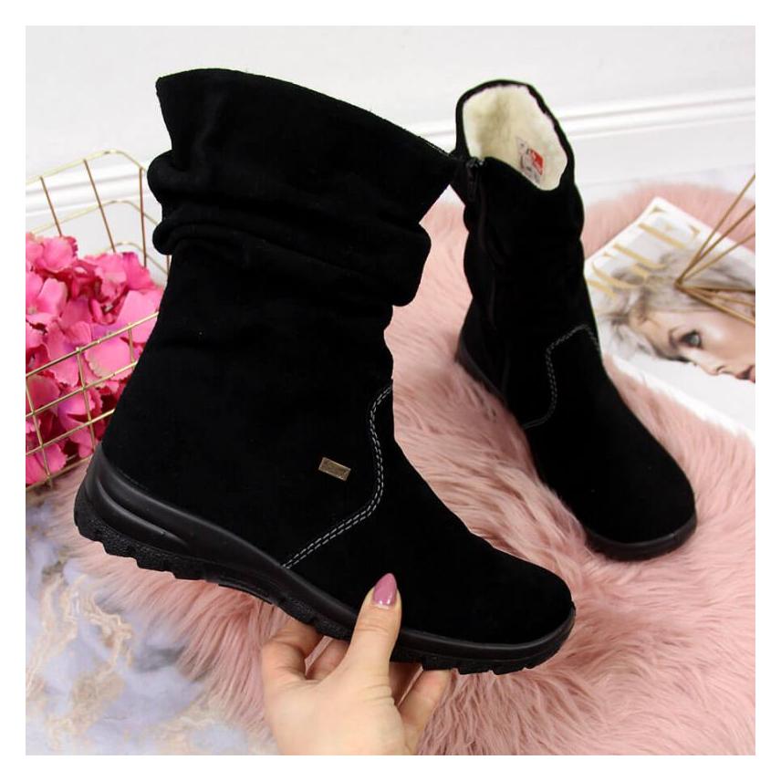 Rieker, Damen, Boots + Stiefel, Isolierte Stiefeletten Aus Leder, Schwarz, (37)