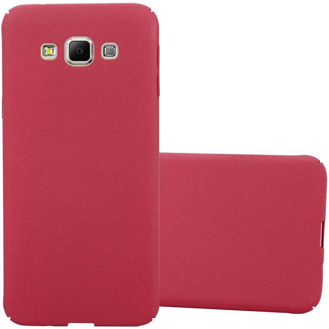 Cadorabo Hard Cover Frosty Cover (Samsung Galaxy A7), Smartphone Hülle, Rot