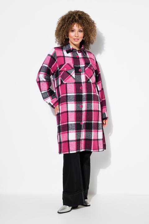 Actual product image Ulla Popken Plaid Long Sleeve Shacket (46, 48)