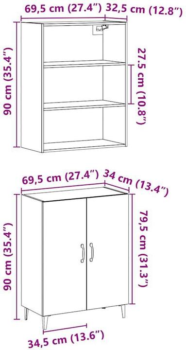 Image du produit vidaXL Sideboard (34 x 34 x 180 cm)
