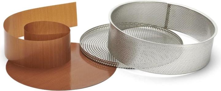 Actual product image de Buyer Cake Tin Stainless Steel Perforated Abn. Bottom 24x6.5 (25.50 cm)