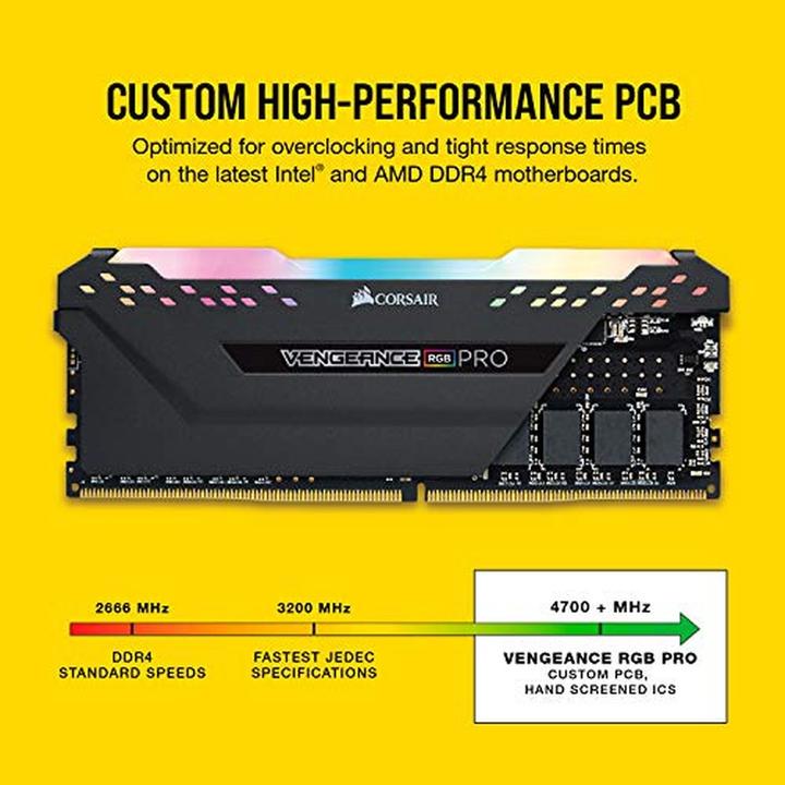 Productafbeelding Corsair Vengeance RGB Pro (2 x 16GB, 3200 MHz, DDR4 RAM, DIMM 288 pin)