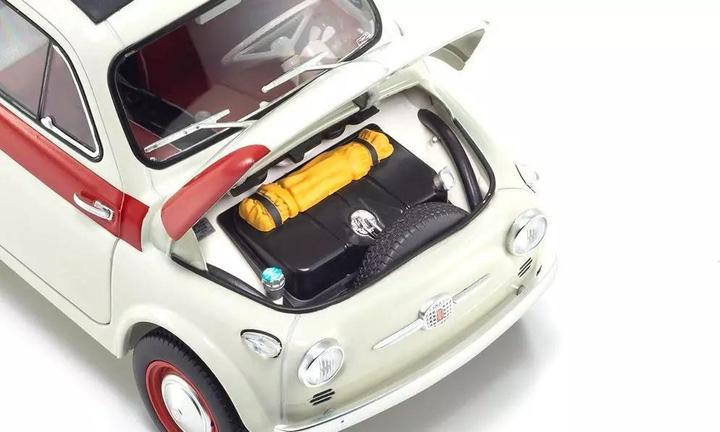 Produktbild Kyosho Fiat Nuova 500 Sport Light Grau/Rot 1:18