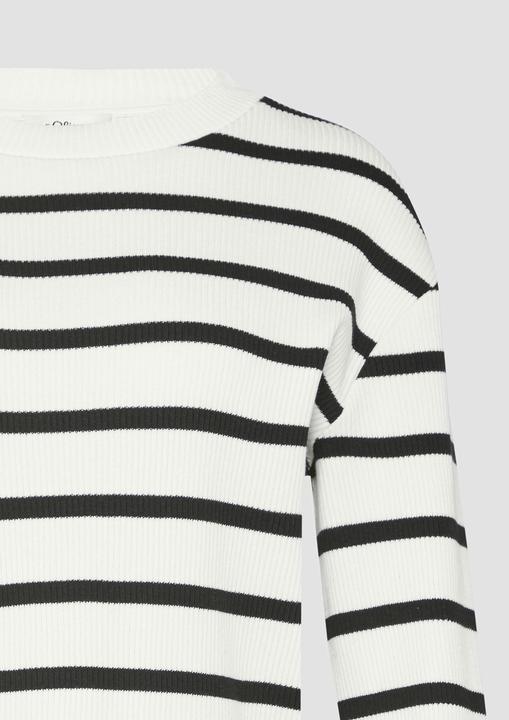 Produktbild s.Oliver Sweatshirt Geringeltes Sweatshirt mit Rippstruktur und Turn-up (48)