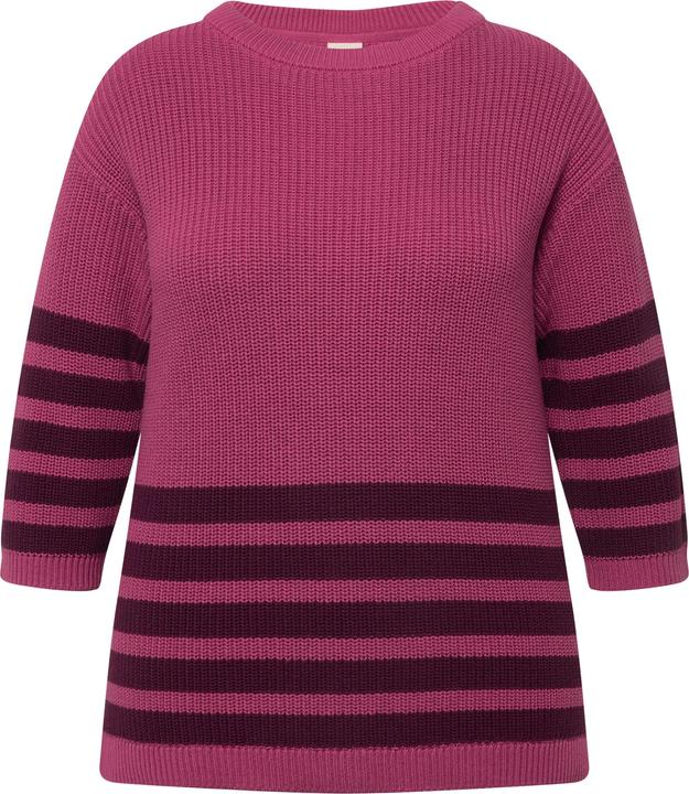 Produktbild Ulla Popken Pullover, Streifen, Boxy, Rundhals, 3/4-Arm (56)
