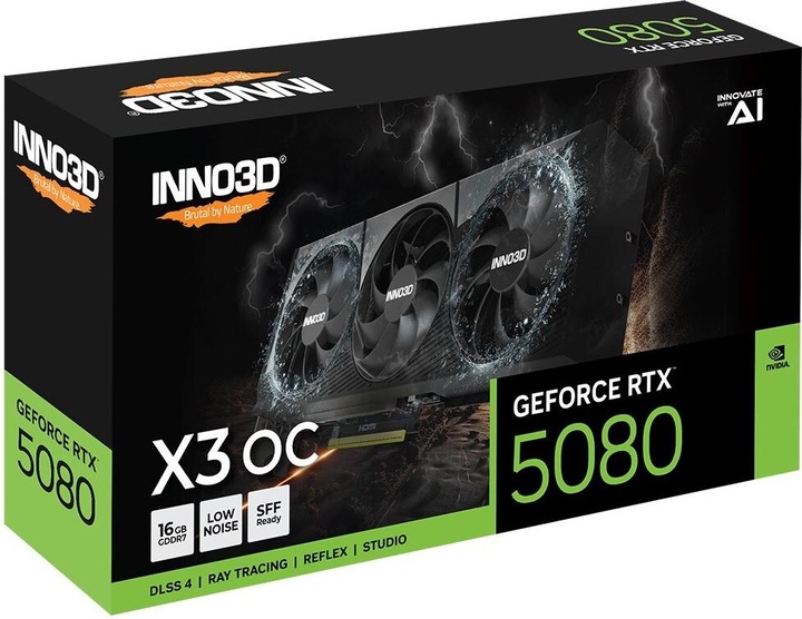 Actual product image Inno3D GeForce RTX 5080 X3 OC, 16384 MB GDDR7 (16 GB)