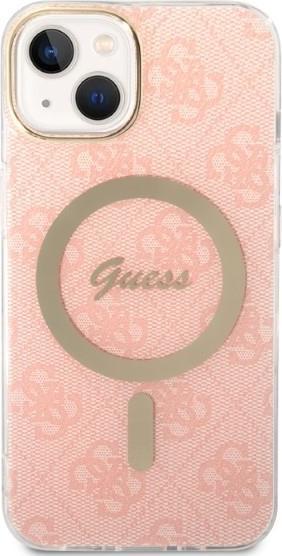 Actual product image Guess Zestaw GUBPP14SH4EACSP Case+ Charger iPhone 14 6.1" różowy/pink hard case 4G Print MagSafe (Apple iPhone 14, Apple iPhone 13, Apple iPhone 14 Pro Max)