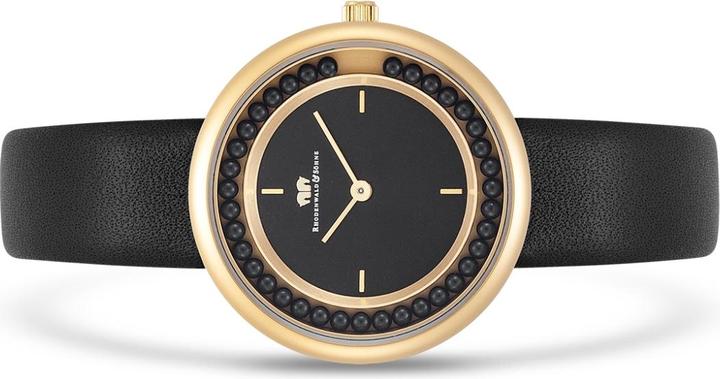Produktbild Damen Quarzuhr Pearl Echtleder Schwarz - 33876 (Analoguhr, 32 mm)