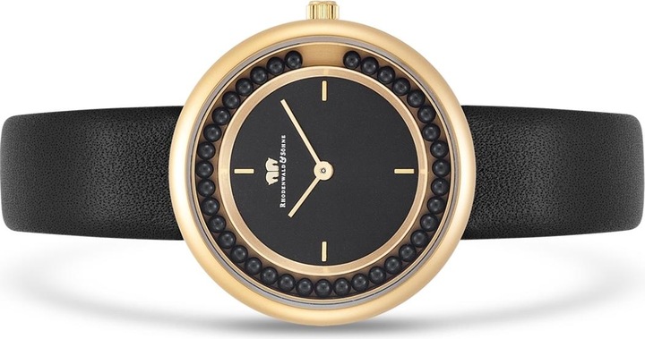 Produktbild Damen Quarzuhr Pearl Echtleder Schwarz - 33876 (Analoguhr, 32 mm)