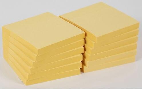 Image du produit Office Depot Papillons adhésifs Extra Sticky 76 mm x 76 mm Jaune Carré Blanc (76 x 76 mm)