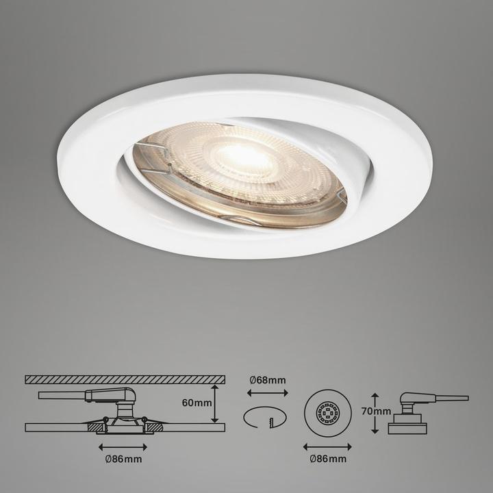 Image du produit Briloner LED Einbauleuchte, weiss, 1xGU10/4,9W (460 lm, GU10)