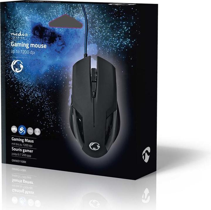 Produktbild Nedis Gaming Mouse | Verdrahtet | 1200 / 2400 / 4800 / 7200 dpi | Einstellbar DPI | Anzahl Knöpfe: 6 (Kabelgebunden)