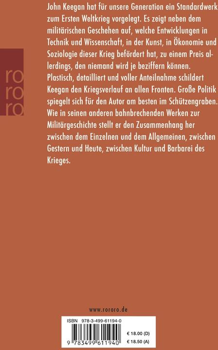 Produktbild Der Erste Weltkrieg (Deutsch, John Keegan, 2001)