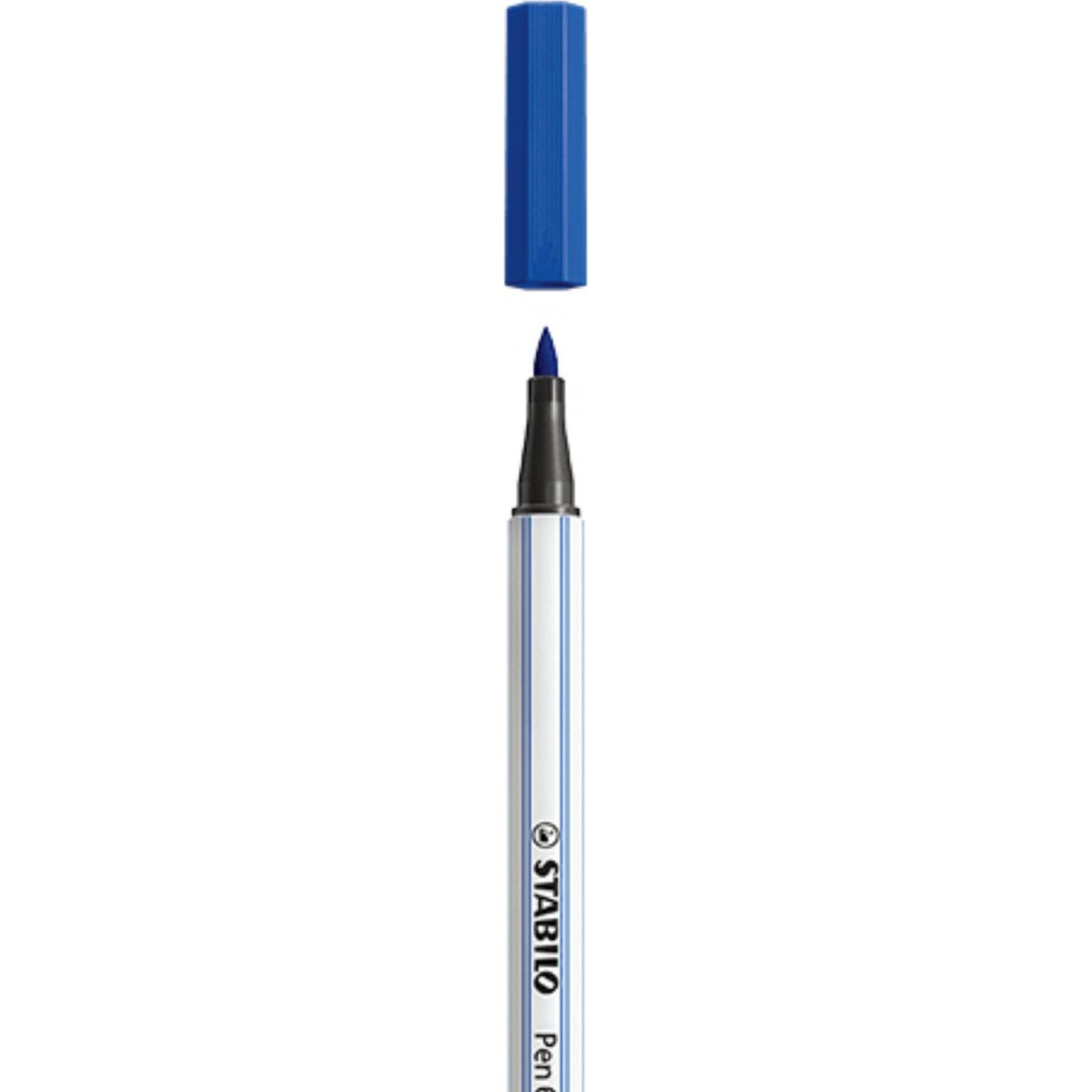 STABILO, Malstifte, Premium-Filzstift mit Pinselspitze für variable Strichstärken - Pen 68 brush - 10er Pack - u (Ultram...