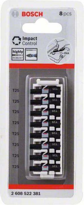 Productafbeelding Bosch Zubehör Torx 25 Impact Control schroevendraaier bitpakket. 8-delig.25 mm (Zeskantbus TX)
