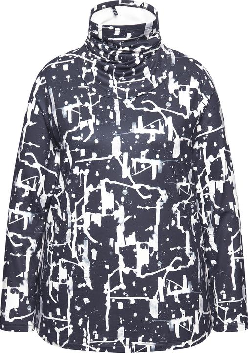 Immagine prodotto Ulla Popken Maglia funzionale con materiale riciclato, scollo a V, maniche lunghe e sciarpa ad anello (46, 48)