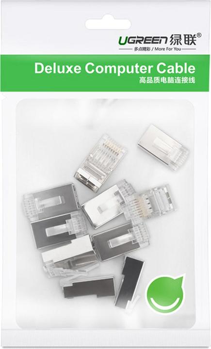 Actual product image Ugreen Ethernet RJ45 Metal plug, 8P/8C, Cat.6, UTP (10pcs.) (UTP, CAT6)