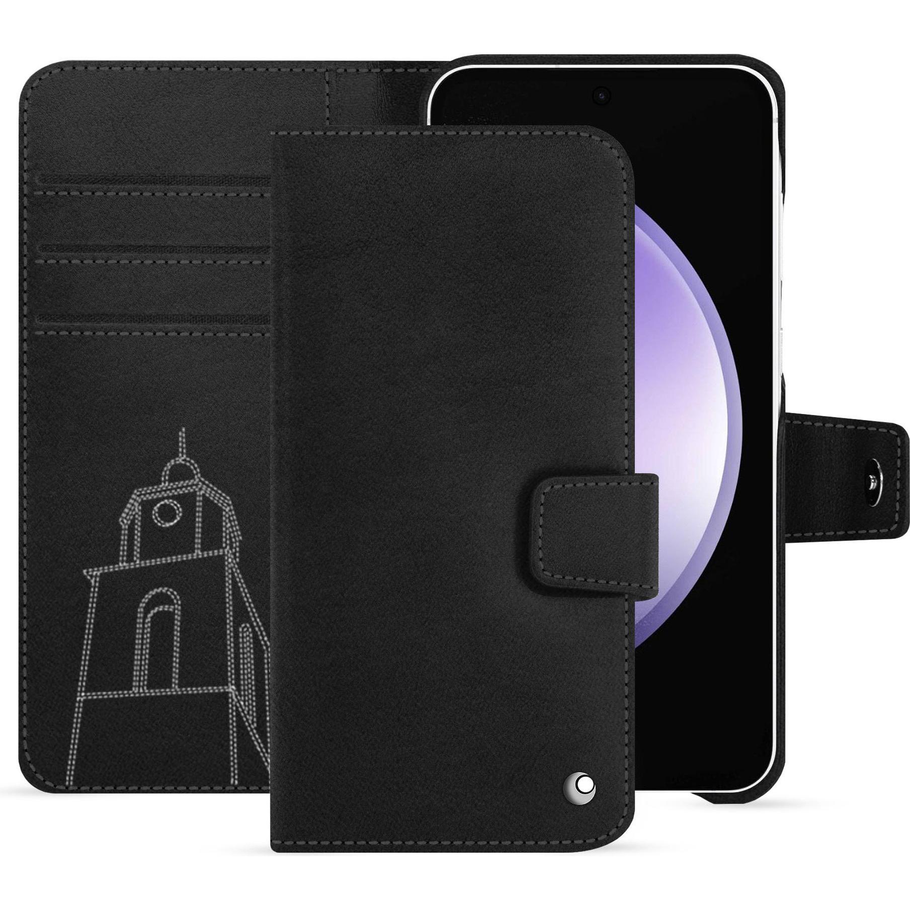 Noreve Lederschutzhülle Samsung Galaxy S23 FE (Samsung Galaxy S23 FE), Smartphone Hülle, Schwarz