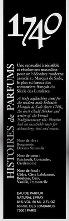 Image du produit Histoires de Parfums 1740 - Marquis de Sade Eau De Parfum Vaporisateur (Eau de parfum, 60 ml)