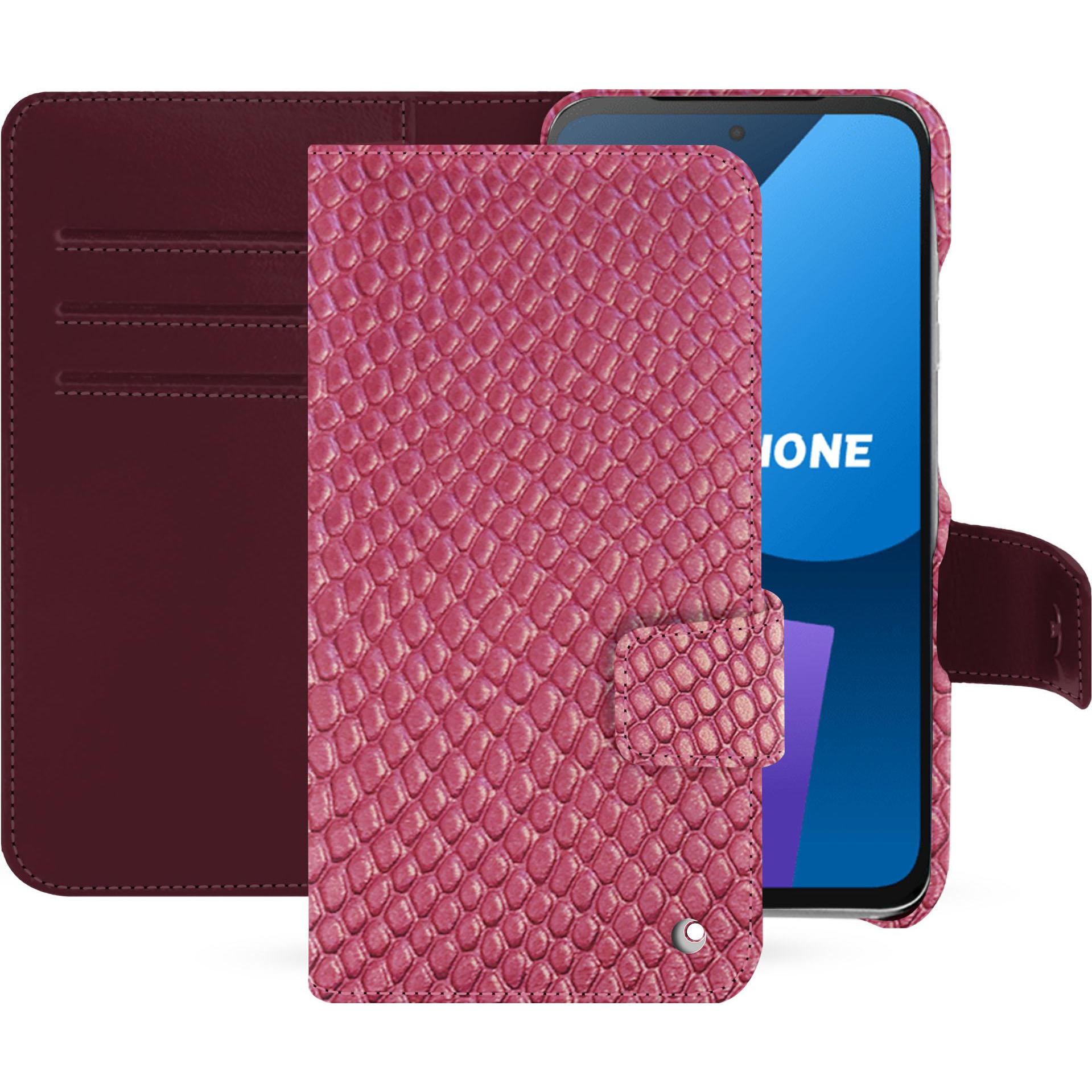 Noreve Lederschutzhülle Fairphone 5 (Fairphone 5), Smartphone Hülle, Rosa