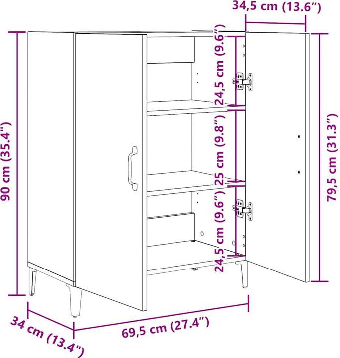 Image du produit vidaXL Sideboard (69.50 x 34 x 90 cm)