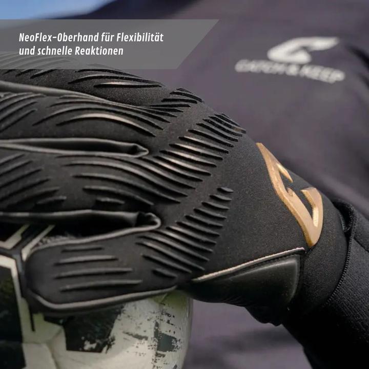 Produktbild Catch & Keep Fussballhandschuhe Invictus Black Gold Gr. 8 Torwart Goalie Handschuhe (8)